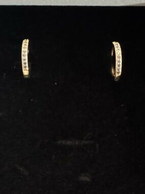 Gold Pavé Huggie Earrings - Elegant Women’s Jewelry
